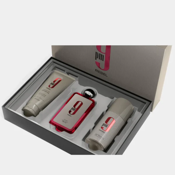9pm-rebel-giftset-img2 Afnan 9pm Rebel SET 3 Piezas Unisex EDP